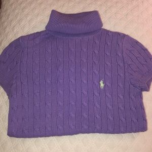 Lavender Ralph Lauren Sport short sleeve sweater.